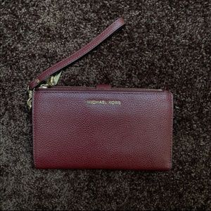 Michael Kors Adele double zip leather wallet
